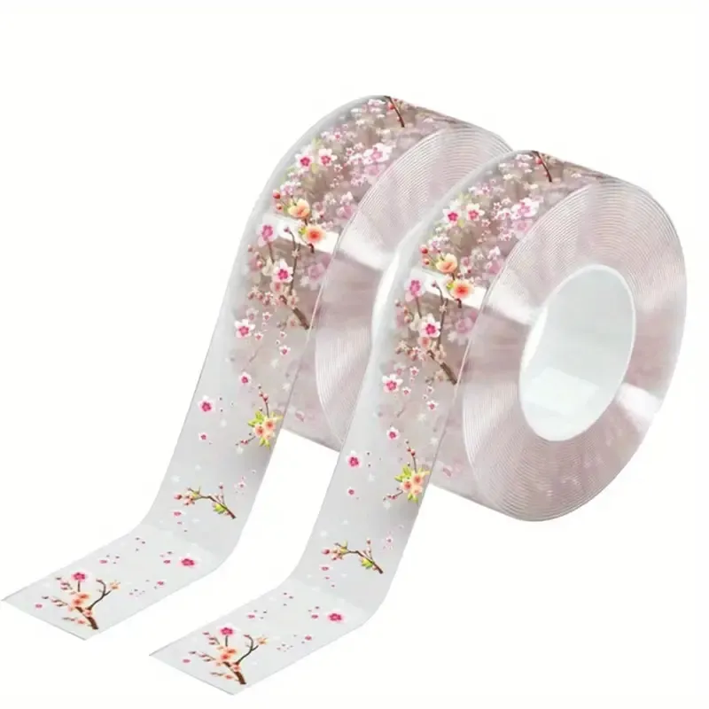 Floral Clear Adhesive Waterproof Kitchen Seam Sealing Tape, Sink, Toilet, Stove Edges