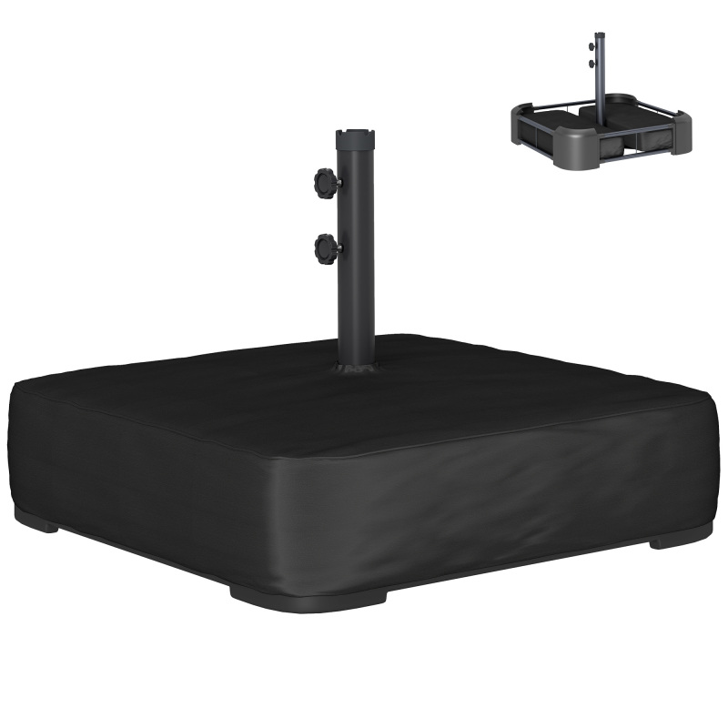 Garden Parasol Base 176 lbs Sand Filled Heavy Duty Stand for Cantilever Umbrellas and 1.9" Poles Black