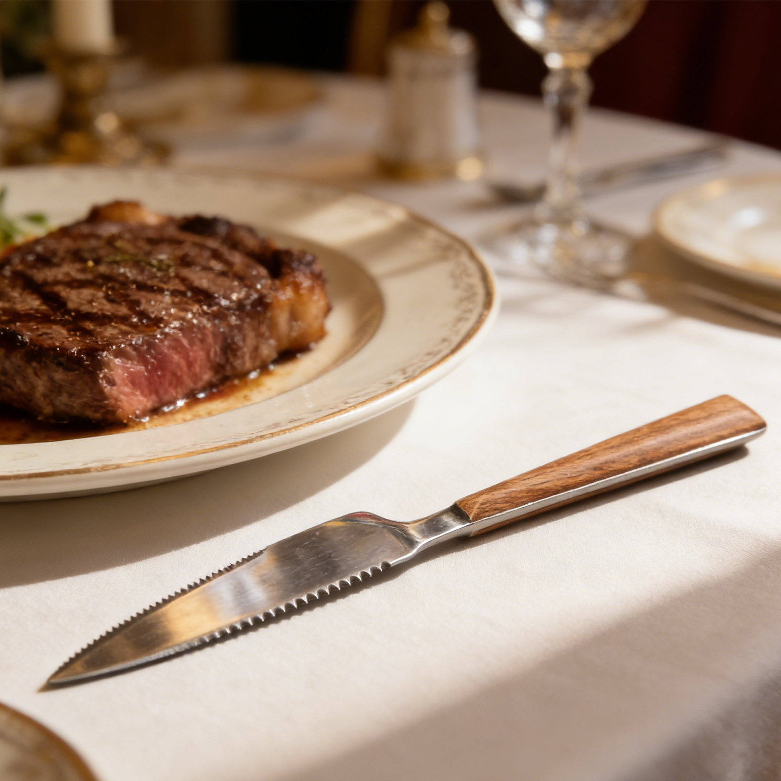 Steak Knives Wood Grain