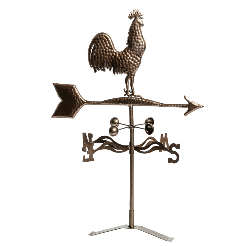 Metal Rooster Weathervane, Roof Mount Wind Direction Indicator, Outdoor Weather Vanes