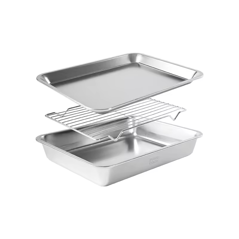 Stainless Steel Square Mesh Rack Oven Tray - Multi-functional For Home Use Frying, Baking, Draining, And Roasting