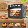 Air Fryer 6 in 1 with Toaster Oven Dropdown-Door Countertop Convection Oven, Baking, Roasting, Broiling & Grilling, 27.5 QT