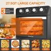 Air Fryer 6 in 1 with Toaster Oven Dropdown-Door Countertop Convection Oven, Baking, Roasting, Broiling & Grilling, 27.5 QT