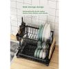 Large Capacity Dish Rack Multi-Functional, Rustproof Kitchen Dish Drying Rack With Drainboard, Space-Saving 2-Tier Dish Drying Rack