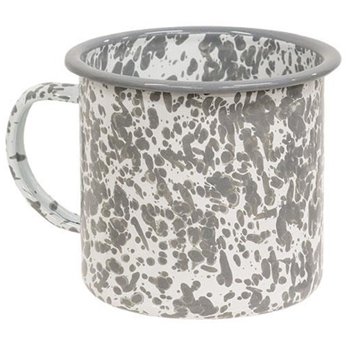 Gray Splatter Enamel Mug, Food, Oven and Dishwasher Safe