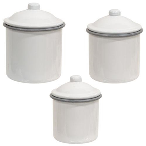 Gray Rim Enamel Canister Set