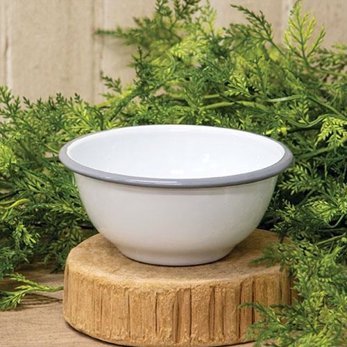 Gray Rim Enamel Cereal Bowl
