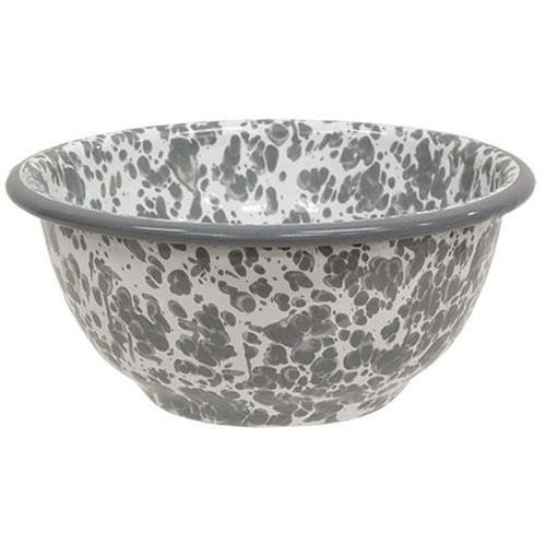 Gray Splatter Enamel Cereal Bowl