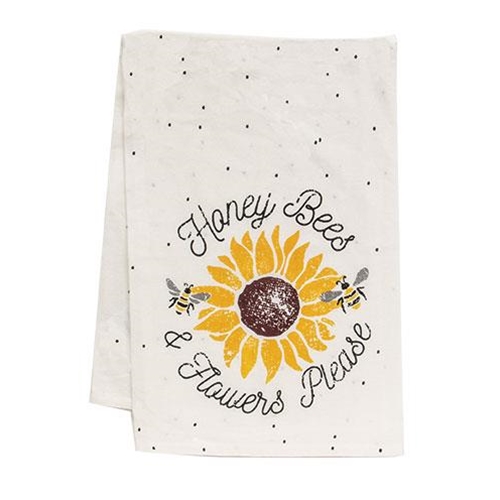 Kitchen Towels Honey Bees & Flowers Please