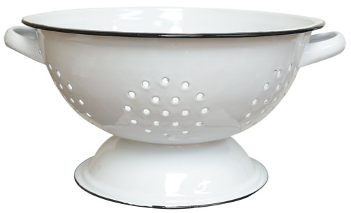 White Enamel Collander