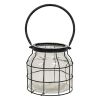 Glass Jar in Black Metal Carrier