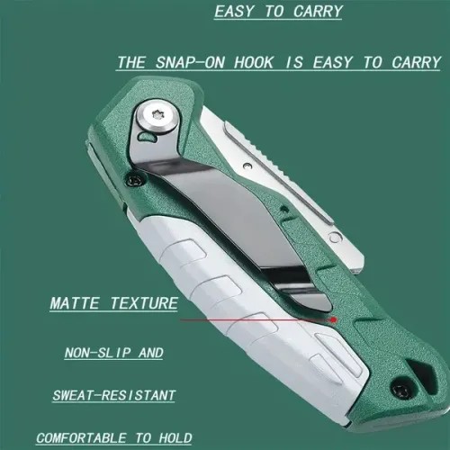 Retractable Utility Knife Set: Retractable Cutter (5 Blades) with Safety Lock Built-in Blade Storage Sharp (3 Blades) Sharp