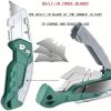Retractable Utility Knife Set: Retractable Cutter (5 Blades) with Safety Lock Built-in Blade Storage Sharp (3 Blades) Sharp
