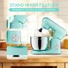 5L & 4.5L Dual  Bowls Stand Mixer, 10 Speed Tilt-Head Food Mixer With Electronic Timer, Dough Mixer With Dishwasher Safe Stainless Steel Bowls, Dough