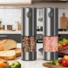 Electric Salt And Pepper Grinder Set - Battery-powered Spice Grinder, Adjustable For Coarseness, Durable Plastic
