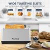 4-Slice Toaster, Extra Wide Long Slot Toaster, 6 Browning Settings, Bagel/Defrost/Reheat Functions, Removable Crumb Tray, Upgraded Stainless Steel, Si