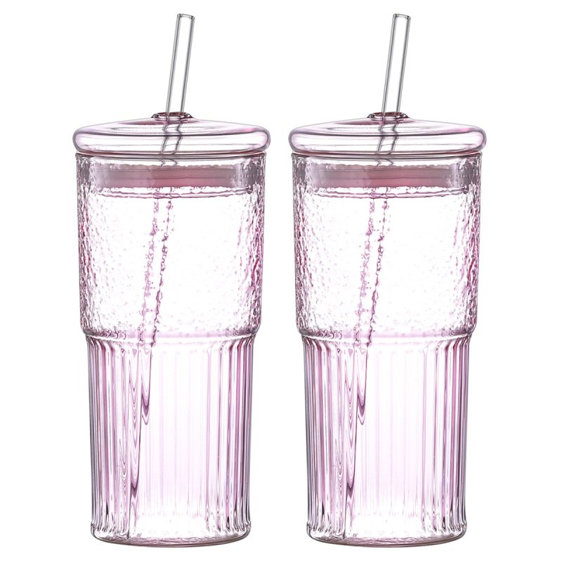 Borosilicate Heat Resisted Glass with Straw Cup