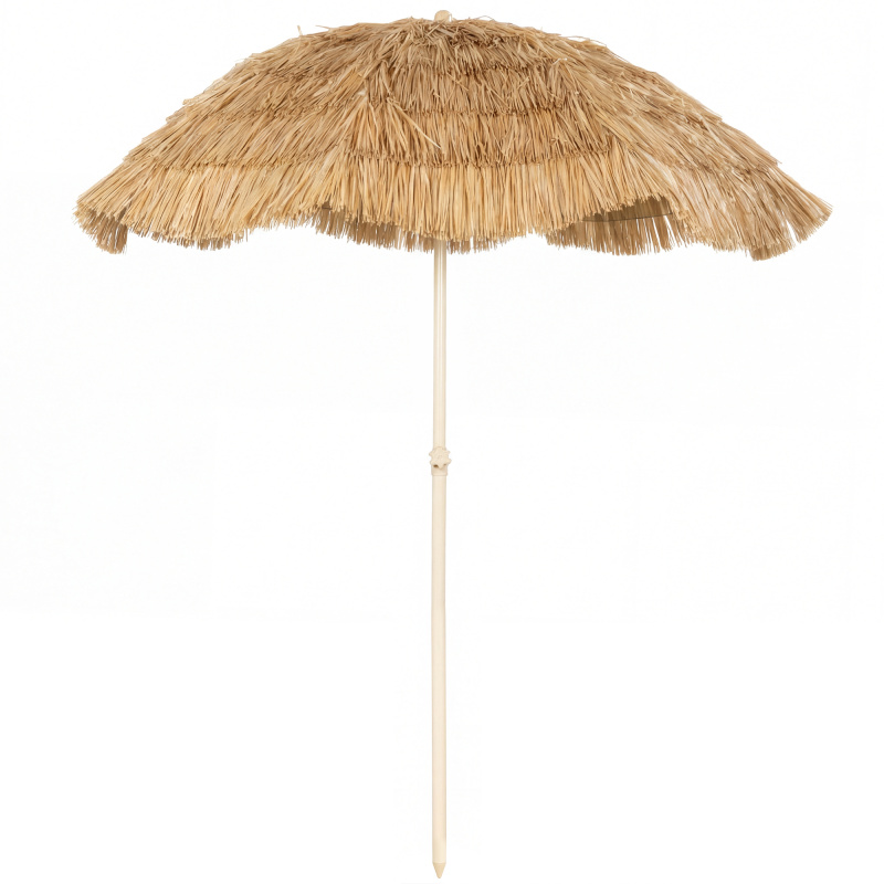 6FT Tiki Umbrella, Outdoor Hawaiian Style Patio Umbrella with 8 Ribs, Carry Bag, Outdoor Tiki Bar, Tropical Palapa