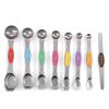 Magnetic Measuring Spoon Set; Double Sided Stainless Steel Measuring Spoons