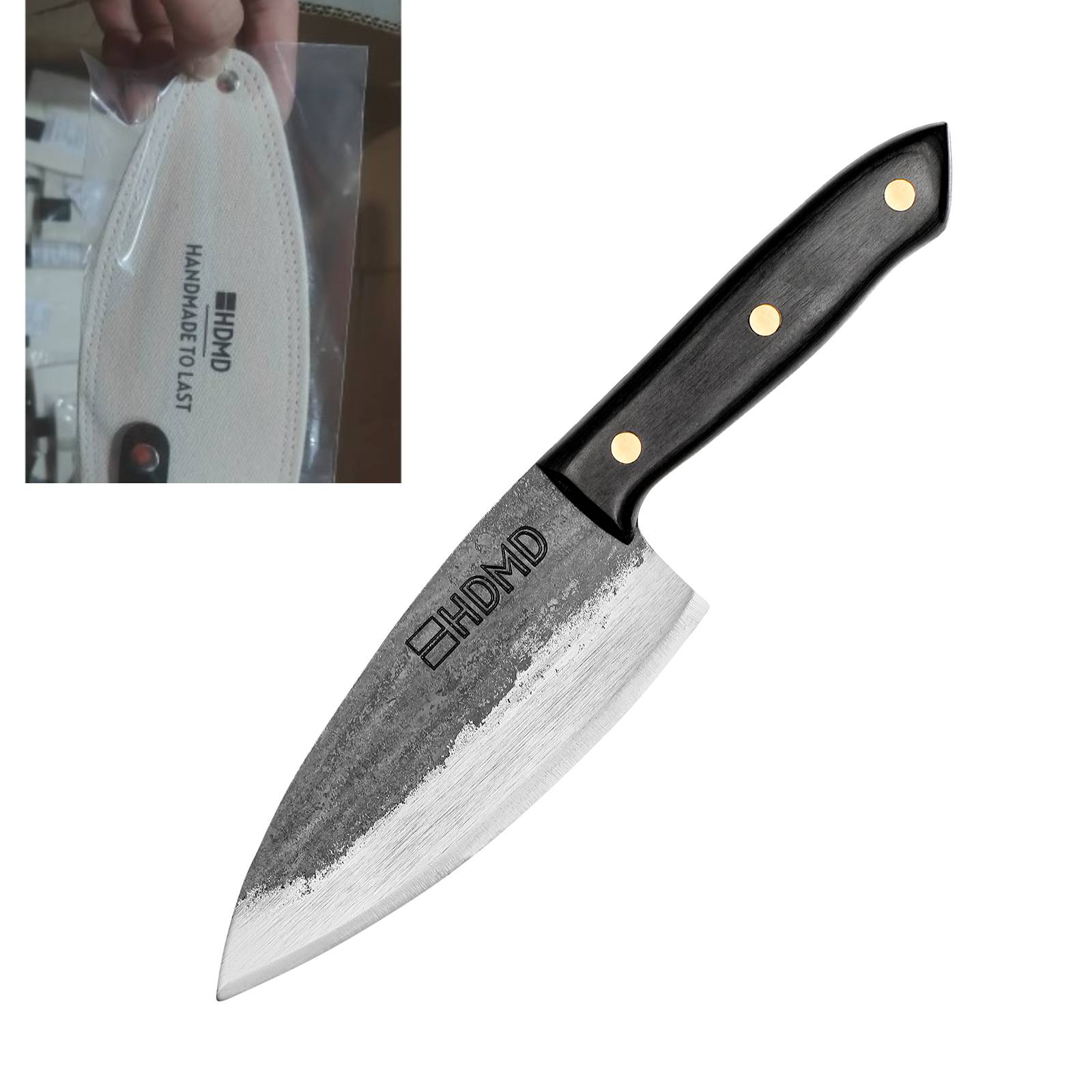 Chef's Utility Knife with Sheath 65Mn