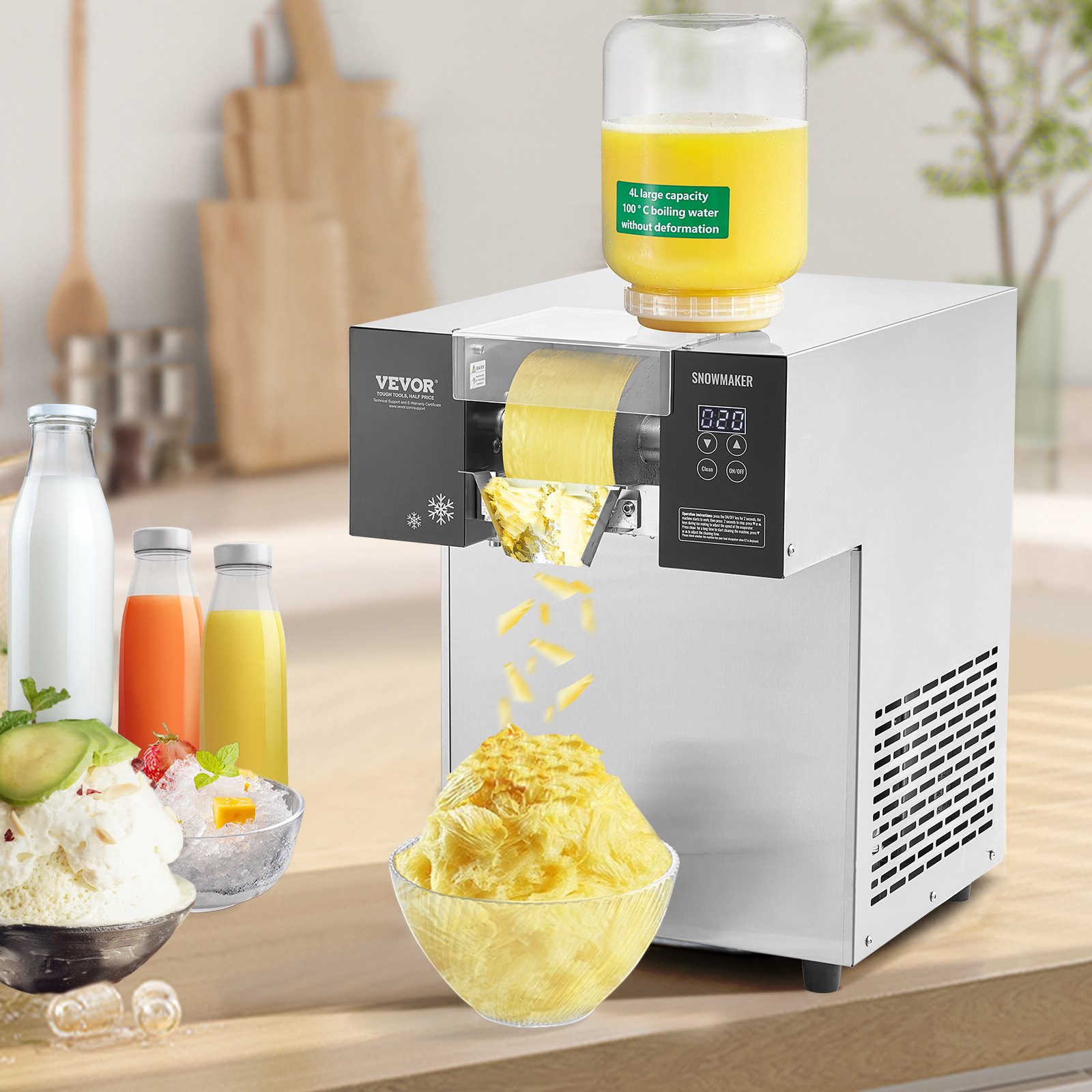 Commercial Snowflake Ice Machine 397LBS/24H Stainless Steel For Ice Cream