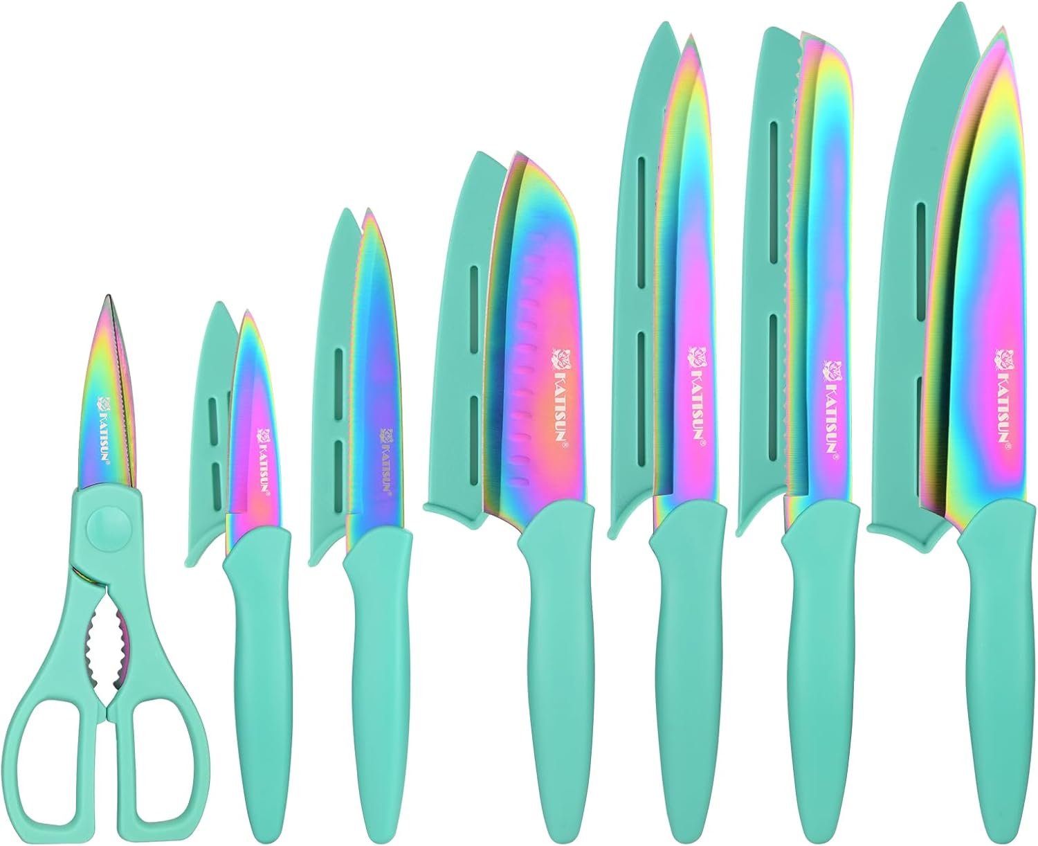 Precision 13 Piece Blue Knife Set with Protectors (Option: Style2)