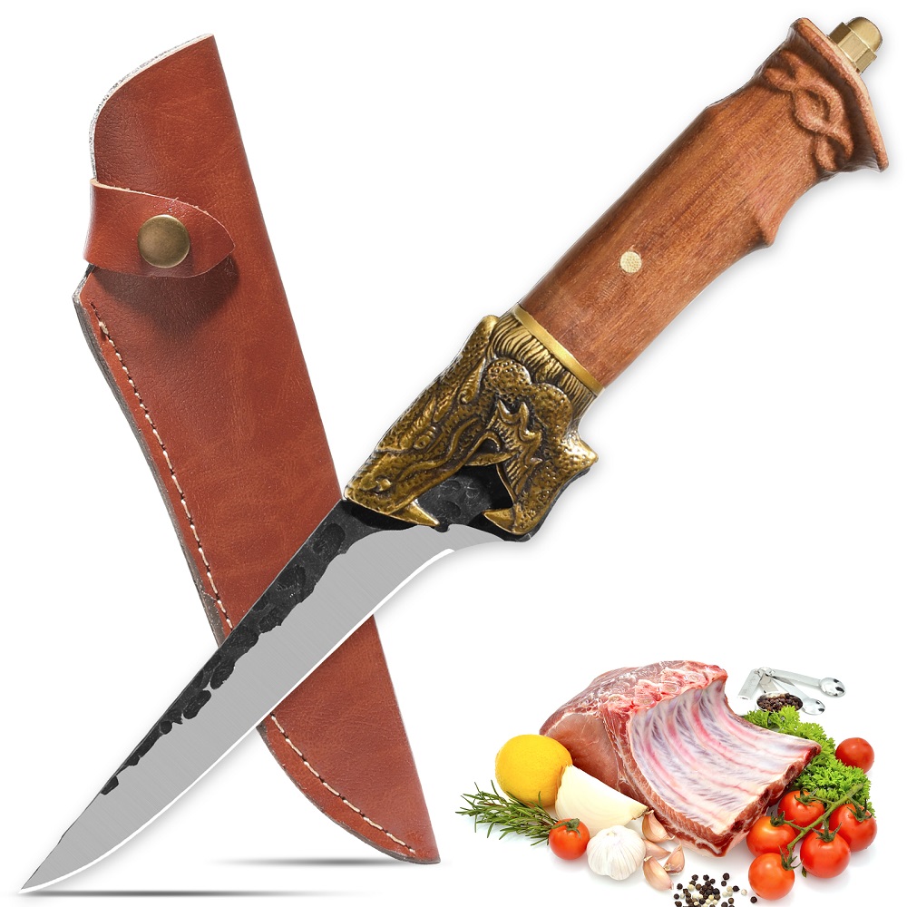Boning Knife - Hand Forged Camping Knife Blade, Viking Knife for Hunting (Option: Fillet Knife)