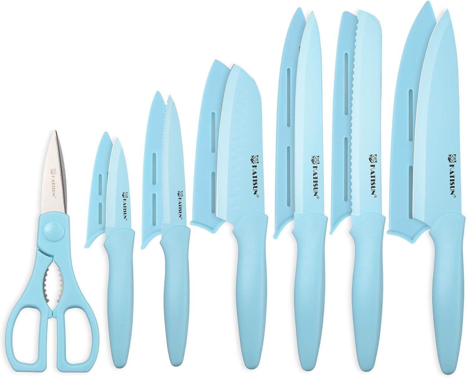 Precision 13 Piece Blue Knife Set with Protectors (Option: Style1)