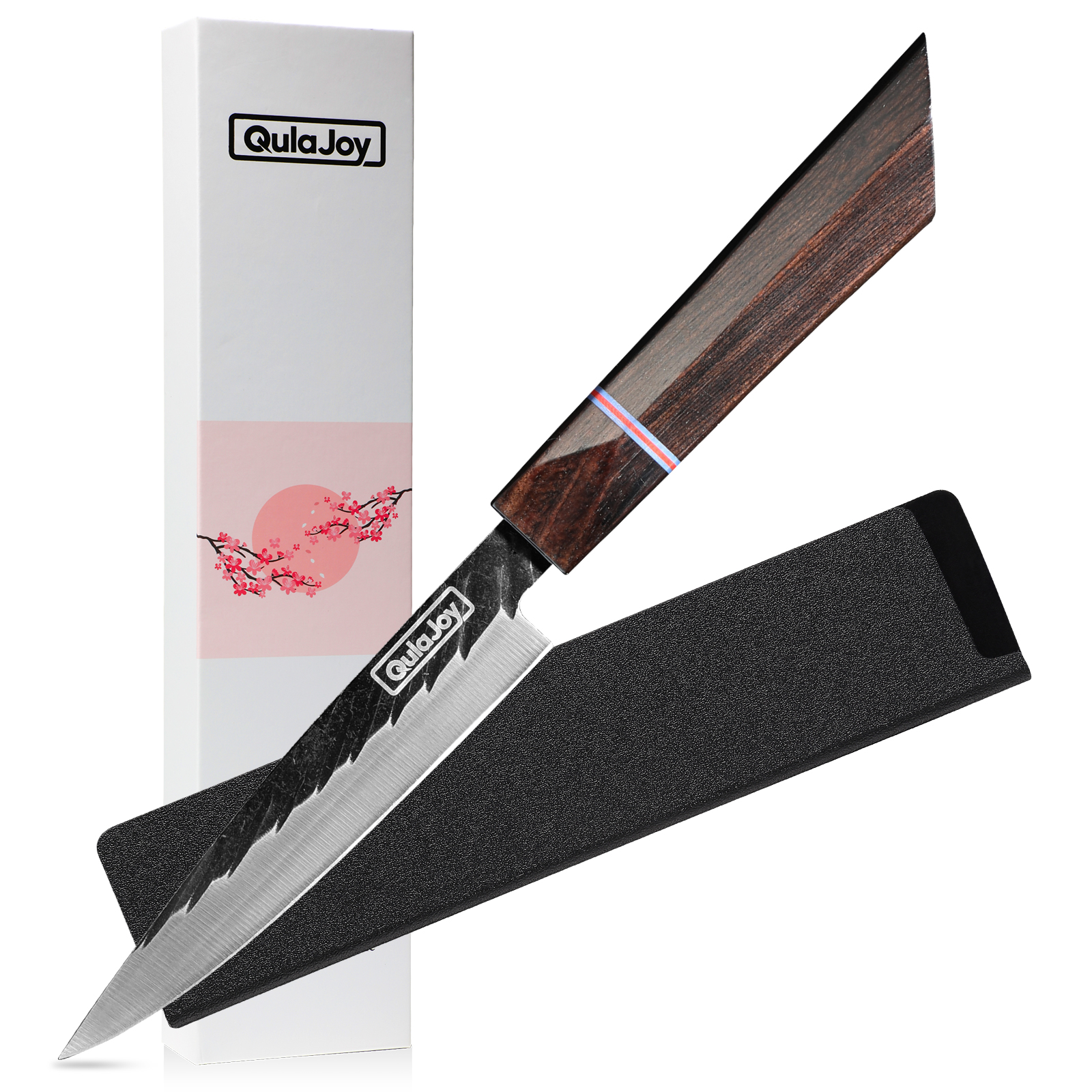 Japanese Chef's Kitchen Knife 8"  Professional Hand Forged with Ebony Handle (Option: Utility)