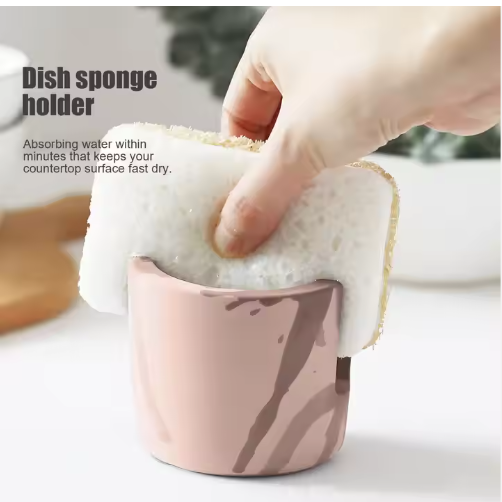 Sponge Holder Kitchen & Bathroom Sink For Sponges or Scrubbers (Option: Brown)